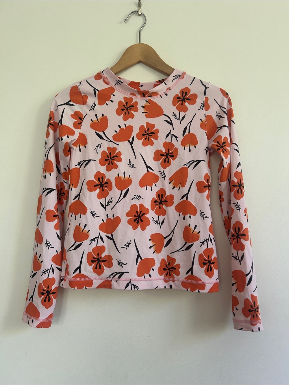 Hanna Andersson long sleeve floral rash guard EUC